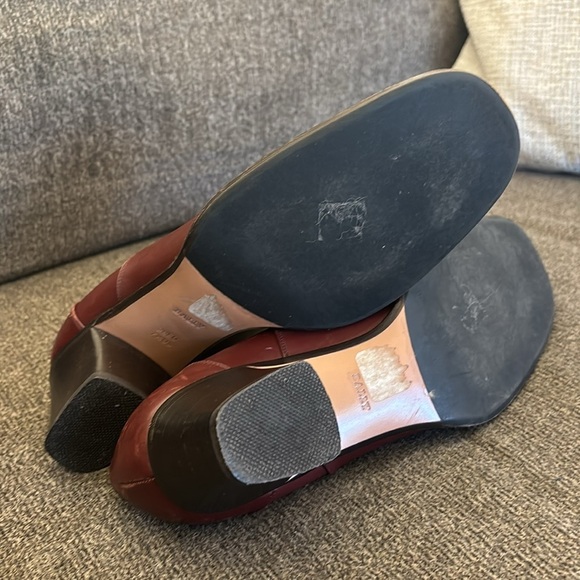 Bally Flory Brown Block Heel Leather Square Toe Vintage Pumps Size US 7.5 EU 38 - Picture 8 of 13